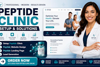 setup peptide clinic peptide website design peptide landing page lead generation
