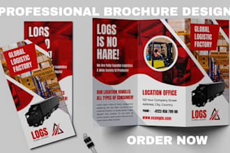 design company profile, brochure design, trifold, bifold, catalog, booklet