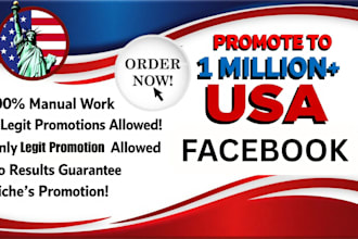 do USA targeted organic facebook marketing, reels promotion, and advertising