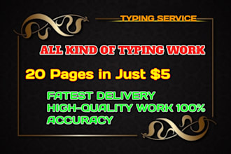 do fast and accurate english typing work from  PDF or scanned documents