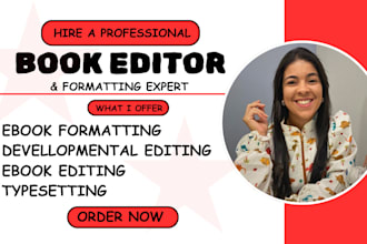 professionally do book formatting, typesetting and ebook design for publishing