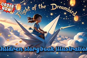 do children story book illustration, children picture book, book cover