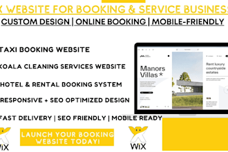 create taxi hotel booking rental koala cleaning service wix website design
