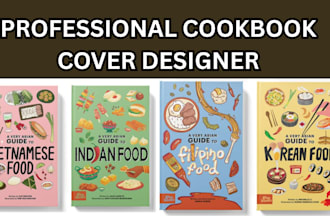 design beautiful cookbook cover and kindle recipe book cover design