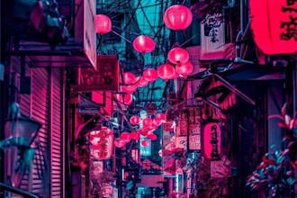 create a cyberpunk futuristic city art or night city