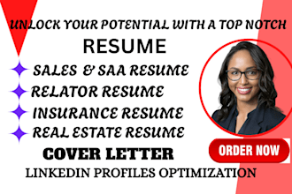 do real estate, property, realtor, banking, insurance, and technical resume