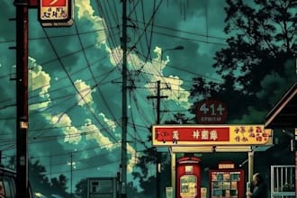 make a cyberpunk city style art for any project