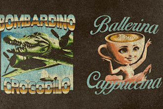 vintage bootleg meme tees in 90s cracked print texture style