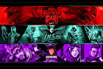 design custom banners for youtube, twitch and discord