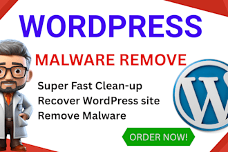 wordpress malware removal, clean malware, fix hacked wordpress website