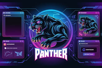 create twitch kick logo, stream animated overlays, emotes panels twitch overlay