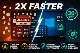 optimize, clean, speed up windows PC, laptop performance