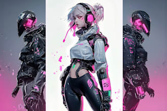 design fantasy and cyberpunk character