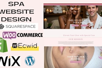 create spa beauty hair extension salon website using squarespace ecwid shopify