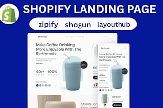 build one product shopify landing page, using replo, pagefly, zipify, shogun