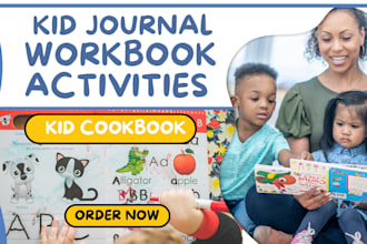 design kid book journal and children workbook kindergarten activities worksheet