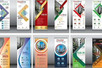 design seminal conference roll up banner stunning poster flyer design backdrop