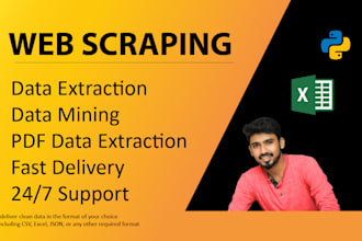 python web scraping ,data mining , data extraction services