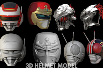 sculpt 3d helmet 3d mask 3d power rangers helmet cosplay 3d mask model for print