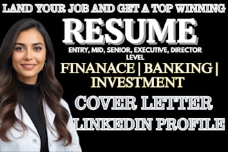 write an executive level resume for investment banking and finance roles