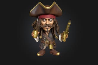 design caricature 3d model,funko pop figure, action figurines,big head 3d figure