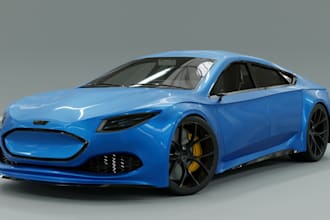bring to life 3d electric car, automotive van wrap, gtav realistic rendering car
