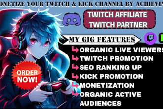 organic promote twitch channel to bring more live viewers, reach partner status