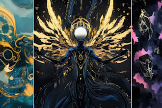 illustrate custom abstract psychedelic art for your merchandise, book cover