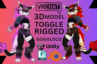 make a 3d custom avatar 3d model avatar for vrchat 3d character model