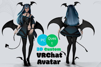 do custom vrc avatar furry avatar vrc character vrc model anime 3d model