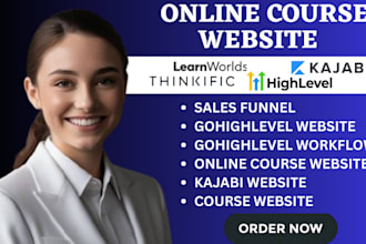 build online course website using kajabi learnworlds  thinkific