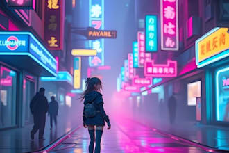 draw cyberpunk futuristic city and background