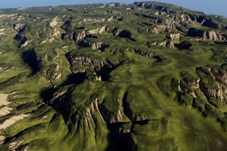deliver stl file,valley mountain river,isometric mountain scenery,landscape,stl