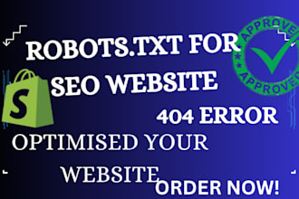 fix robots txt and 404 errors, shopify errors in your store