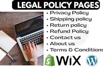 write a professional about us privacy shipping return policies for your website