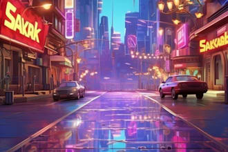 draw futuristic scifi cyberpunk city and concept art