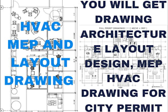 design hvac, electrical, plumbing mep drawing and commercial permit plans