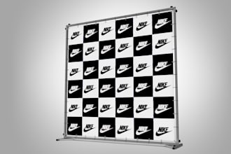 design step and repeat, backdrop, x stand, roll up banners within 24 hours