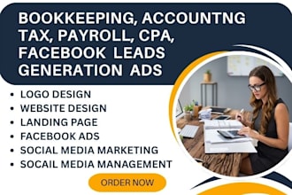 setup facebook leads generation ads for bookkeeping accounting tax payroll cpa