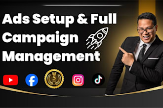 manage and set up advertiser 24 hours on fb, ig, youtube tiktok fast and easy