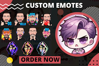 draw chibi emotes or sub badges for twitch, discord, youtube and vtubers