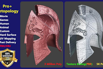 do retopology and uv mapping for animation or games