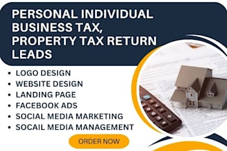 setup facebook leads generation ads for personal individual business tax leads