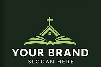 design graceful christian, religious or ministry unique minimalist church logo