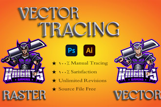 vector tracing quickly, vectorize image and redraw logo