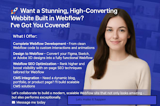 develop your custom webflow website and maintain