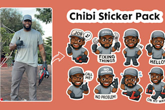 turn your photo into custom chibi sticker for chat