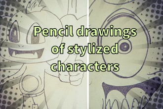 create pencil drawings of stylized characters