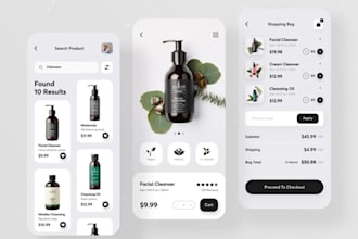 custom ecommerce app, product catalog app, and shopping cart app