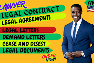 draft legal letters, cease and desist, demand letters as your lawyer